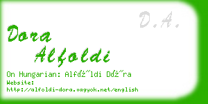 dora alfoldi business card
